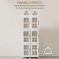 Slim Kitchen Pantry Storage Cabinet with Doors and Shelves, 3 - Tiers Plastic Narrow Storage Organizer Collapsible for Small Spaces, Bathroom, Living Room, Bedroom, White