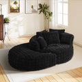 Wiilayok 58'' Oversized Chaise Lounge Chair Indoor, Thickened Backrest Sleeper Sofa Couch with Soft Pillows for Living Room, Gray