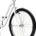 Uforic24'' Beach Cruiser Bike, 7 - Speed, Step - Through Bicycle for Men & Women, Steel Frame, Mint Green