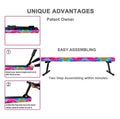 8FT Adjustable&Foldable Gymnastics Balance Beam, Home Gym Equipment, Easy Assembling and Storage, No Tool Require, for Kids Children Girls Training