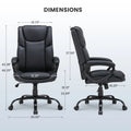 Mainstays Executive Ergonomic High Back Leather Home Office Desk Chair, Black
