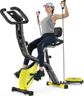 Pooboo 4in1 Folding Exercise Bike Indoor Cycling Bike Stationary Magnetic X Bike Gym Workout 300 lb Easy to Get on/Off