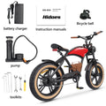 Hidoes B10 Electric Mountain Bike for Men/Woman 1000W Adult Electric Bicycle 20" Fat Tire Off Road E - Bike with Removable Battery up to 28 Mph, Free Shipping, Red