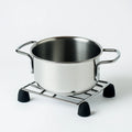 Zaldy Telescopic Trivet - Expandable Stainless Steel Pot Stand for Large Roasting Pans - Heat Resistant Heavy Duty Kitchen Cooling Rack - Modern Silver/Black