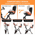 Pooboo 4in1 Folding Exercise Bike Indoor Cycling Bike Stationary Magnetic X Bike Gym Workout 300 lb Easy to Get on/Off