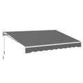 AECOJOY 13'×8' Manual Retractable Awning Sun Shade, Patio Awning Canopy