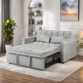 Convertible Sofa Bed, 3 - in - 1 Sleeper Sofa with Pull Out Bed, Sleeper Futon Couch Loveseat with Adjsutable Backrest and Pillows for Living Room, Black