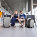 Zimtown Luggage 3 Piece Set Suitcase ABS Hardside Lightweight with TSA Lock Spinner Wheels, Beige