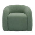360 Swivel Accent Chair for Living Room, Boucle Barrel Armchair Single Sofa Chair Reading Chair, Sage Green