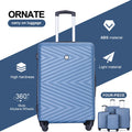 Travelhouse 4 Piece Hardshell Luggage Set Hardside Lightweight Suitcase with TSA Lock Spinner Wheels.(Blue)