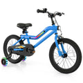 16/18 Inch LED Lighted Kids Bike with Training Wheels, Headlight, Adjustable Seat & Dual Brakes, Children Bicycle for Ages 4-8 Years