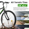 Aukfa 26" Mountain Bike for Men and Women, 21 - Speed High - Performance All - Terrain Bicycle with Dual V - Brakes, Green