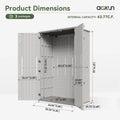 Aoxun Outdoor Storage Shed, 64 Cu.ft Vertical Storage Sheds Outdoor with Floor, Outdoor Waterproof Storage Cabinet for Garage Storage, Pool Storage, Bike Shed, Garden Shed, Outdoor Storage(White)