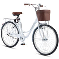 Viribus Women'S Comfort Bike 24 in Beach & City Cruiser Bicycle with Basket Rack White