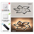Garwarm Dimmable Ceiling Fan with Light and Remote Control, 27" Small Flush Mounted Ceiling Fan with LED Lights, APP and Remote Controlled, Modern, White