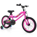 16/18 Inch LED Lighted Kids Bike with Training Wheels, Headlight, Adjustable Seat & Dual Brakes, Children Bicycle for Ages 4-8 Years