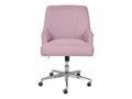 Serta Leighton Home Office Desk Chair Chrome Nailheads Twill Fabric Lilac Purple