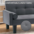 72" Convertible Loveseat Sofa Bed Sleeper Daybed, Modern Upholstered Folding Recliner, Small Futon Sofa for Living Room Apartment Office, Gray 02