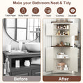 Blotout 68" Tall Farmhouse Corner Cabinet with 4 Doors, 28.3" W Barn Door Storage Cabinet with Adjustable Shelves, 5 Tier Corner Storage Cabinet for Bathroom, Living Room, Kitchen