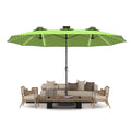 AECOJOY 15ft Patio Double-Sided Umbrella, 156 PCS Solar LED Light Outdoor Large Umbrella, Green