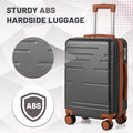 Zimtown Luggage 3 Piece Set Suitcase ABS Hardside Lightweight with TSA Lock Spinner Wheels, Beige