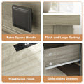 IDEALSOUL Nightstand, Bedside Table with Charging Station, Farmhouse 3 Drawer Nightstand Rustic Night Stand End Tables for Bedroom Living Room, Gray