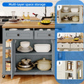 Uforic Kitchen Island Cart with Power Outlets, Kitchen Storage Trolley Cart with Storage Shelves & Drawers, Off - White
