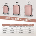 Zimtown Luggage 3 Piece Set Suitcase ABS Hardside Lightweight with TSA Lock Spinner Wheels, Beige