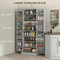 Spaco 17 - Tier Kitchen Small Pantry Cabinet with 2 Doors and 6 Adjustable Shelves, Cabinet Pantry, Freestanding 5 - Tier Shelving Pantries for Kitchen Storage, Gray