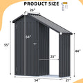 AECOJOY Outdoor Storage Cabinet Waterproof with Shelves and Lean to Open-Sided Firewood Racks