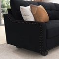 HONBAY Rivet Corner Sofa L - Shaped Sofa Couch Reversible 4 - Seater Couch for Living Room and Apartment, Dark Blue