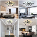 Garwarm Dimmable Ceiling Fan with Light and Remote Control, 27" Small Flush Mounted Ceiling Fan with LED Lights, APP and Remote Controlled, Modern, White