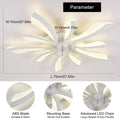 Garwarm Dimmable Ceiling Fan with Light and Remote Control, 27" Small Flush Mounted Ceiling Fan with LED Lights, APP and Remote Controlled, Modern, White