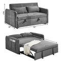 Convertible Sofa Bed, 3 in 1 Sleeper Sofa with 2 Pillows and Adjustable Backrest for Living Room Office, Black