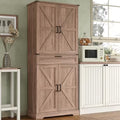 FUSOU 72'' Kitchen Storage Pantry Cabinet, Tall Storage Cabinet with 8 Door Shelves, 2 Cabinets and 1 Drawer, Freestanding Cupboard for Kitchen, Dining Room, Bathroom, Laundry