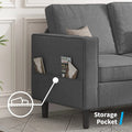 Mjkone Convertible Sectional Sofa Couch, L - Shaped Couch with Storage Ottoman, Couches for Living Room, Living Room Furniture Suitable for Small Space - Apartment/Upstairs Loft/Living Room (Dark Gray)