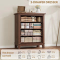 4 Drawer Dresser for Bedroom, 34.8" Tall Bedroom Dresser with Large Drawer& Black Handles, Wooden Storage Organizer Cabinet Chest of Drawer for Living Room, Hallway