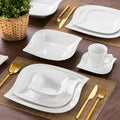 Vancasso 36 Pcs Dinnerware Sets, Plates and Bowls Set for 6, Porcelain Dinner Set, Marble Gray