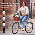 Viribus Women'S Comfort Bike 24 in Beach & City Cruiser Bicycle with Basket Rack White