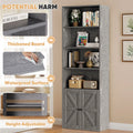 Furmax 1 Piece 4 - Shelf Farmhouse Bookcases 4 - Tier Bookshelf with Adjustable Shelves&Doors, Storage Cabinet for Home Living Room, Kitchen, Office, White