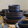 Stone + Lain Brasa Stoneware Collection Dinnerware Set, 32 - Piece Service for 8, Blue