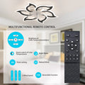 Garwarm Dimmable Ceiling Fan with Light and Remote Control, 27" Small Flush Mounted Ceiling Fan with LED Lights, APP and Remote Controlled, Modern, White