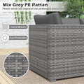Tangkula Outdoor Patio 3 Seat Sofa Set | PE Rattan Modular Cushioned Sectional Couch Furniture Set