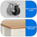 Uforic Kitchen Island Cart, Kitchen Storage Cart with Drawers & Storage Shelves, Off - White