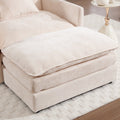 Muumblus Oversized Lounge Chair with Ottoman, Cloud Accent Armchair for Living Room, Beige Chenille
