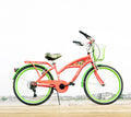 24" Island Life Multi Speed Girl'S Bike, Coral/Green