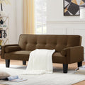 72" Convertible Loveseat Sofa Bed Sleeper Daybed, Modern Upholstered Folding Recliner, Small Futon Sofa for Living Room Apartment Office, Gray 02