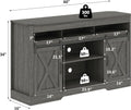 Mayincolor Farmhouse TV Stand for 65+ Inch TV, 34'' Tall Entertainment Center with Sliding Barn Doors, Rustic Wood Media Console Storage Cabinet Television Stand for Living Room, Light Grey