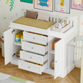 OXYLIFE 45" Baby Nursery Changing Table Dresser with 4 Drawers and Shelf for Nursery Room, White