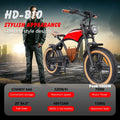 Hidoes B10 Electric Mountain Bike for Men/Woman 1000W Adult Electric Bicycle 20" Fat Tire Off Road E - Bike with Removable Battery up to 28 Mph, Free Shipping, Red